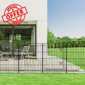 Decorative Garden Fence 12 Panels 23.6ft (L)×30in (H)