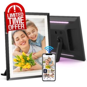 BIGASUO 10.1 Inch WiFi Digital Picture Frame with LED Light