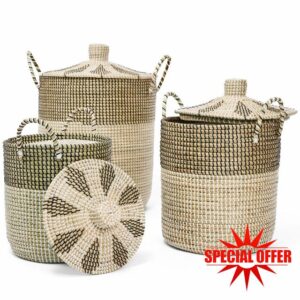 Set of 3 Laundry Baskets Hamper