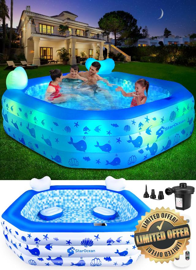 Inflatable Pool with Lights