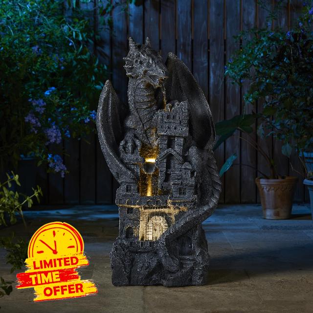 Glitzhome Outdoor Fountains and Waterfalls 4 Tiers Cascading Outdoor Water Fountain for Patio Garden