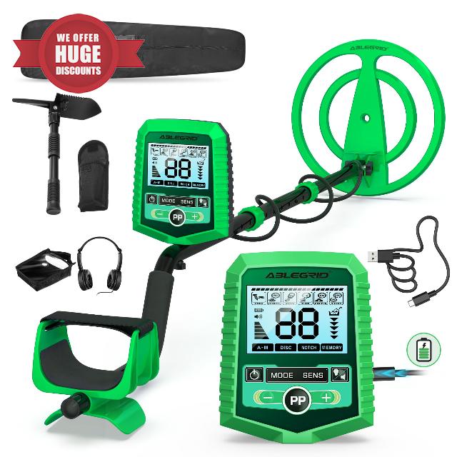 ABLEGRID Metal Detector for Adults and Kids Rechargeable
