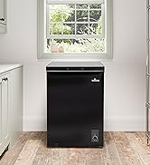 Willow black and stainless steel table top drinks fridge on white kitchen counter top