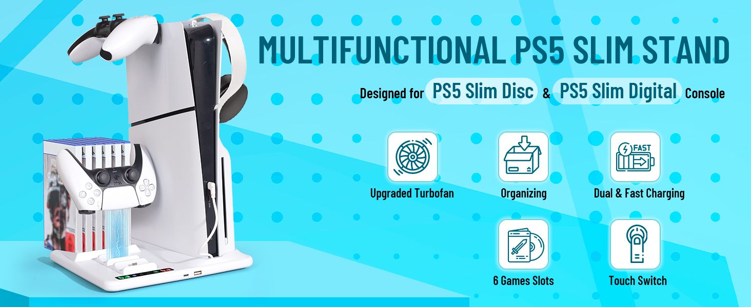 PS5 Slim Cooling Charging Stand