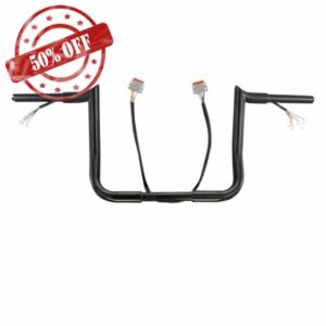 MoKitDora Street Electra Glide CAN-Bus Wires Prewired Handlebar 10" Rise 1.25" Fat 1" Clamp Monkey Bagger Meathook Bars Compatible with Harley 1996-2006 FLHX FLHT