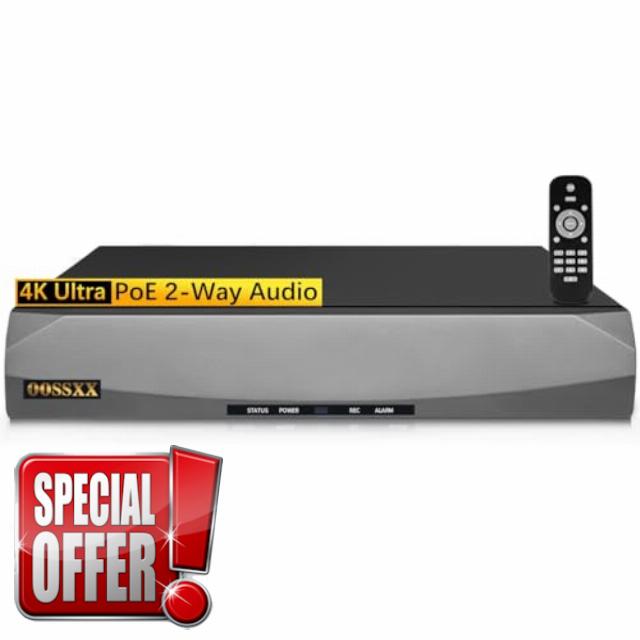(POE NVR Network Video Recorder 16-Channel 4K) Supports up to 16 x 8MP/4K IP Cameras