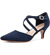 Greatonu Womens Court Shoes High Heel Chunky Dress Sandals Ladies Ankle Strap Wedding Party Pumps