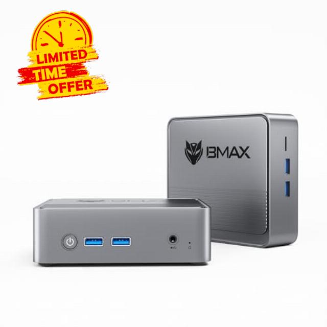 Bmax B3 Mini PC Intel N5095(Up to 2.9GHz) 8GB DDR4 RAM/256GB SSD Win-11 Pro Mini Desktop Computer 4K Dual Screen Display Push-Pull Cover WiFi5/Dual HDMI/USB 3.0/BT4.2 Micro Pc Mini Computer