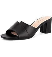 Greatonu Women's Pointed Toe Slingback Court Shoes Block Heel Ladies Pumps Ankle Strap Dress Sandals