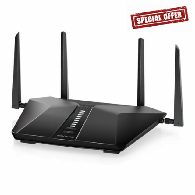 NETGEAR Nighthawk 6-Stream Dual-Band WiFi 6 Router (RAX54S) – AX5400 Wireless Speed (Up to 5.4 Gbps) - Coverage up to 2