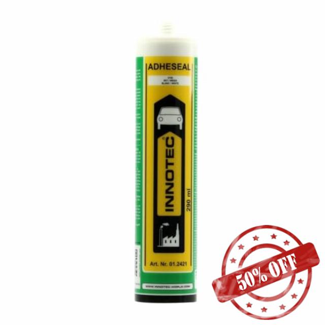 Innotec Adheseal White MS Polymer Based Adhesive and Sealant - Can Be Adhered Even to Delicate Materials - Can Be Painted Over Wet to Wet - 290 ml Adheseal Permanently Elastic Adhesive Sealant - 1