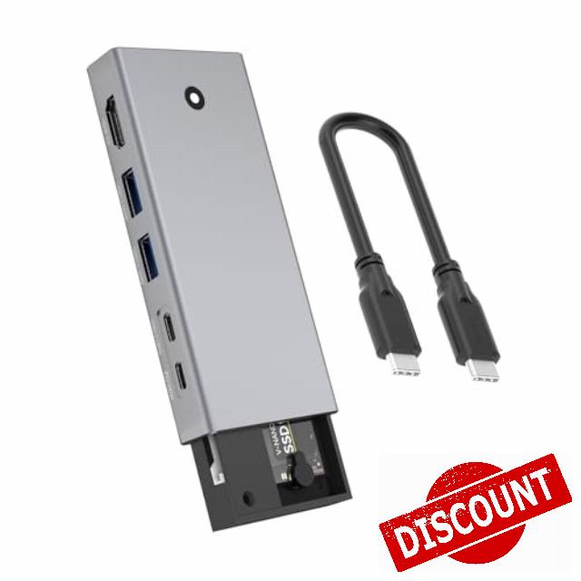 HotTopStar USB-C Hub with M.2 NVMe/SATA SSD Enclosure