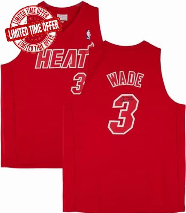 Dwyane Wade Miami Heat Autographed Red Mitchell & Ness 2012 Christmas Day Swingman Jersey - Autographed NBA Jerseys