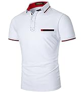 GNRSPTY Men's Polo Shirt Short Sleeve Cotton Golf Tennis T-Shirt with Special Plaid Design