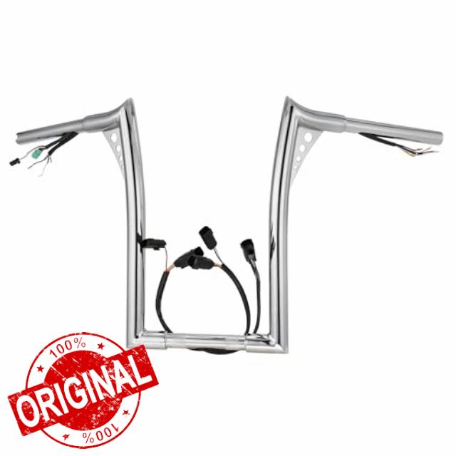 14 Inch Road King Classic Handlebars Agressive Bat-wing Ape Hangers for Harley 2008-2013 FLHRC(Chrome)