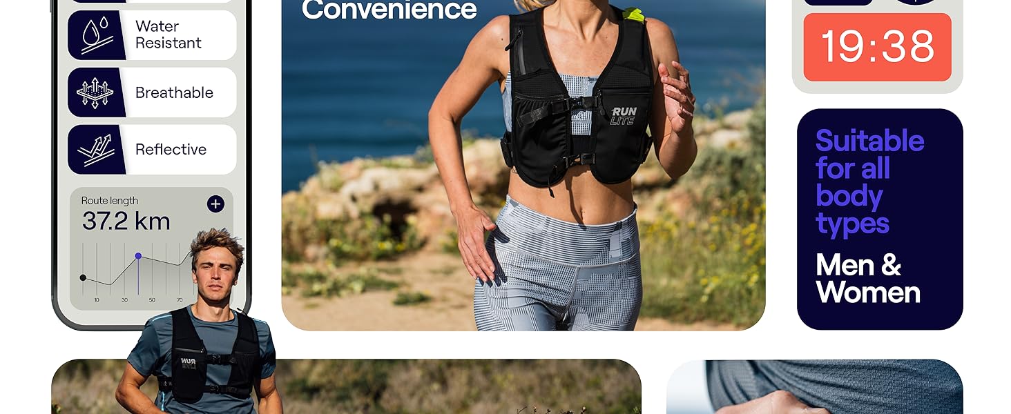 Run Lite, Running Vest, Dual Strap Design, Effortless Comfort, Non Bounce