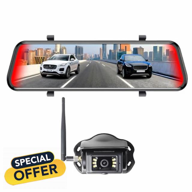 Haloview Byte Tango BT11 Wireless 1080P Rear View Mirror RV Backup Camera System w/BSD Forewarning
