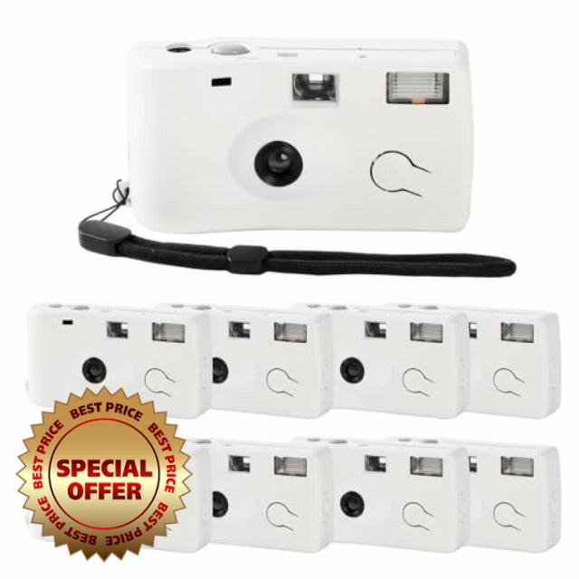 PJPSAA 8 Pack of Disposable Cameras for Wedding Bulk Single Use Flash 35mm 17 Film 200 ISO Film Camera for Birthday Concert Travel Anniversary Party Supplies