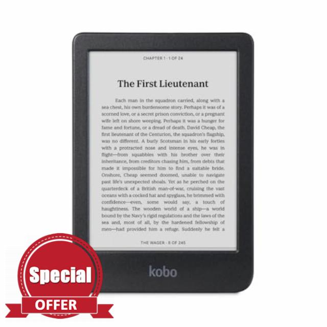 Kobo Clara BW | eReader | 6” Glare-Free Touchscreen with ComfortLight PRO | Dark Mode Option | Audiobooks | Waterproof | 16GB of Storage | Black
