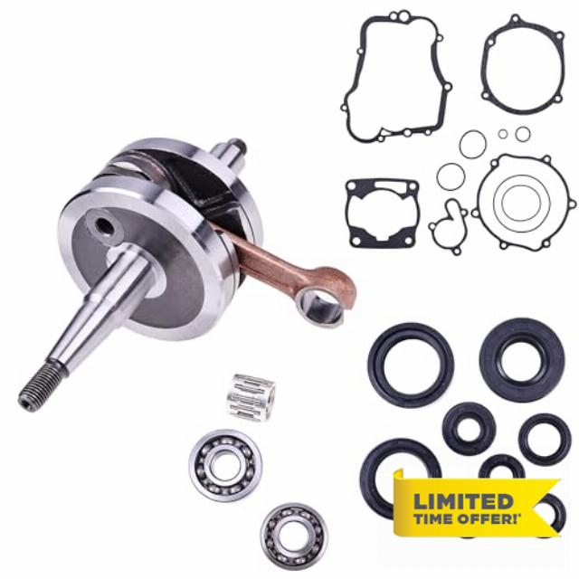Crankshaft Bottom End Rebuild Kit Gasket Bearing Seal Kit Compatible with Yamaha YZ85 2002-2014 Motorcycle Engine WPC123