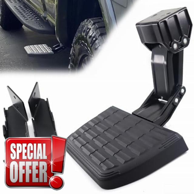 75413-01A Truck Side Step Retractable Step Compatible with 2017 2018 2019 2020 2021 2022 Ford F250 F350 Super Duty Bed Step Retractable