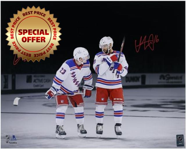 Adam Fox and Vincent Trocheck New York Rangers Autographed 16" x 20" Dual Photograph - Autographed NHL Photos