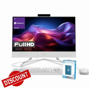 HP 2024 Newest All-in-One Desktop | 21.5" FHD Display | Intel Celeron Processor | Windows 11 Pro | 250GB P500 SSD | Webcam | HDMI | RJ-45 | Wired Keyboard&Mouse | WiFi | White (32GB RAM | 1TB SSD)