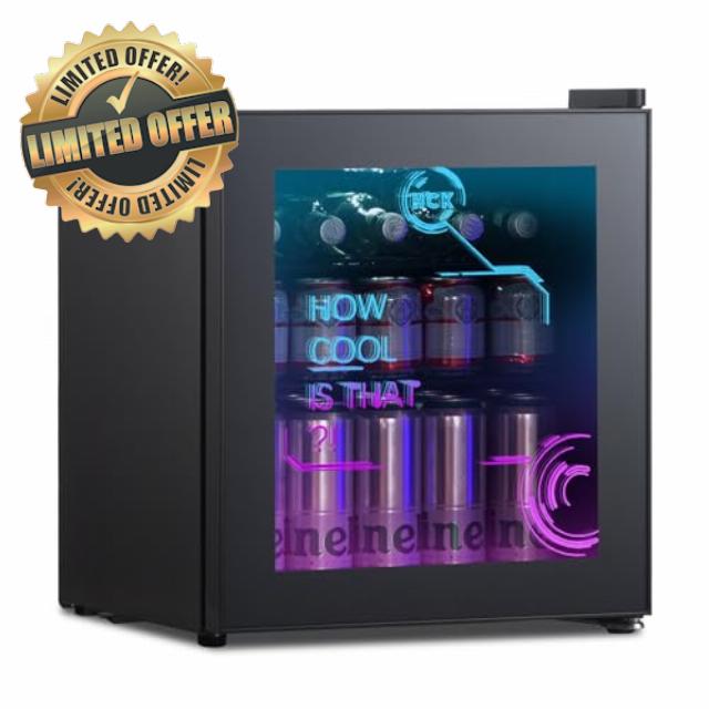 HCK 48L Mini Fridge with Glass Door