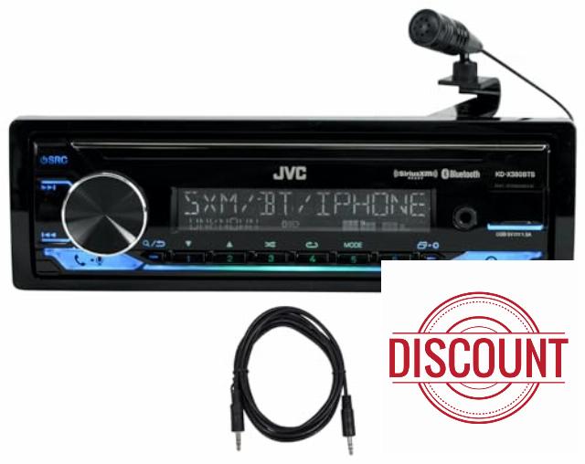 Audiosavings Bundle:(1) JVC KD-X380BTS 1-Din Car Stereo Receiver Bluetooth/USB/XM Ready/Alexa/13-Band EQ Bundle with (1) Rockville TS1224 6 Foot 3.5MM to 3.5MM Aux Cable (Items 2)