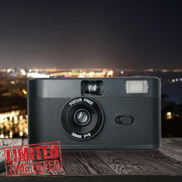 Half Frame Film Camera 35MM Retro Film Camera Reusable HD Gift Camera Focus-Free Built-in Flash Easy to Use. Film AAA Battery are Not Included (Black)