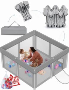 Foldable Baby Playpen 50"×50"