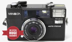Hi Matic AF Minolta Hi-Matic AF2 35mm Film Camera w/ 38mm f2.8 Lens and Flash (Renewed)