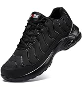 LARNMERN Mens Steel Toe Cap Trainers Air Cushion for Lightweight Work Safety Shoes with Reflectiv...