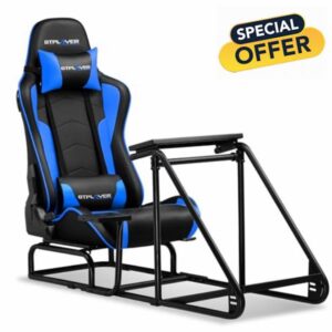 GTPLAYER Racing Simulator Cockpit with Gaming Chair and Bluetooth Speakers