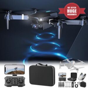 Drone With 1080P HD FPV Camera Remote Control Toys Gifts For Boys Girls With Altitude Hold Headless Mode Start Speed Adjustment 360° Obstacle Avoidance RC Quadcopter Long Battery Life (Black)