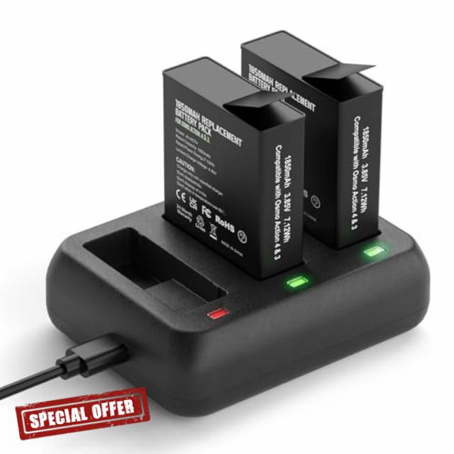 Adicop Action Battery Replacement Accessories Compatible with DJI Action 5 pro/4/3