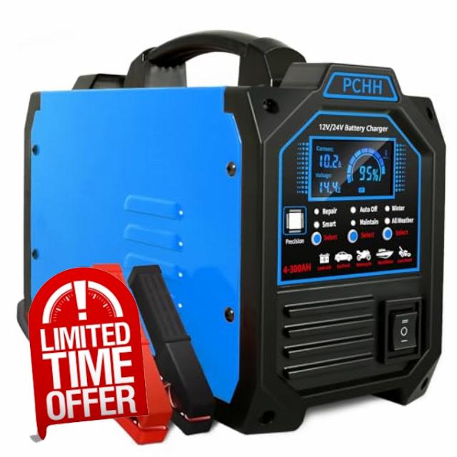 PCHH 12V 24V Car Battery Charger Heavy Duty