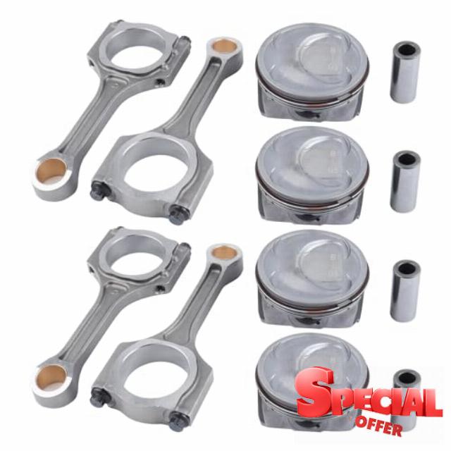 4PCS Connecting Rods & Pistons Kits 23040-2G200 23040-25200 23510-2G500 Compatible with Hyundai Sonata Sorento Optima 2.4L 2011 12 13 14 15 16 17 18 2019 Connecting Rod Piston Kit