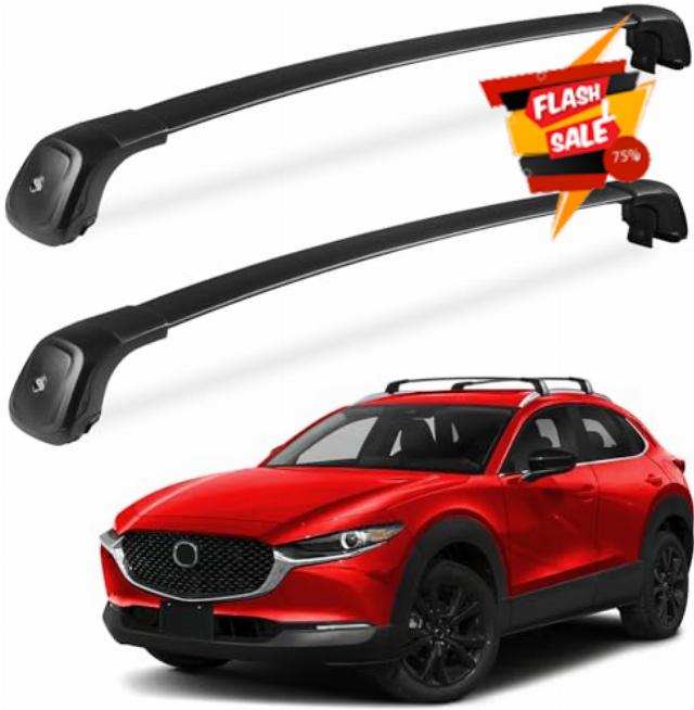 FengYu Roof Rack Cross Bars 260lbs Compatible with Mazda CX30 CX-30 2020 2021 2022 2023 2024 (with Flush Side Rails)