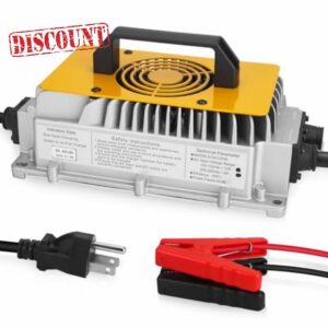58.4V 18A LiFePO4 Battery Charger Lithium Golf Cart Battery Charger for 48V Lithium Iron Phosphate LiFePO4 Battery with Alligator Clip Waterproof IP65
