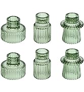 HofferRuffer Clear Glass Candle Holders 2-in-1 for Taper/Tealight Candles,Candlestick Holders Set...