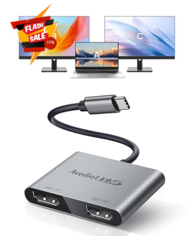 avedio links 4K@60Hz USB C to Dual HDMI Adapter