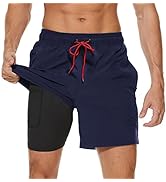Arcweg Men's Swim Shorts 2 in 1 with Boxer Brief