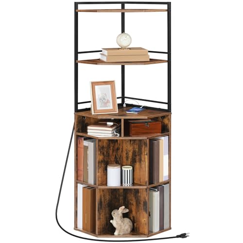 Corner Storage Cabinet with Charging Station