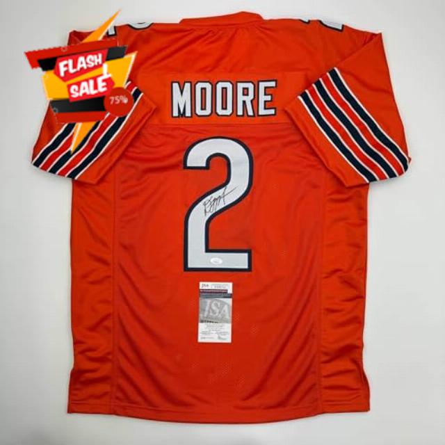 Autographed/Signed D.J. DJ Moore Chicago Orange Football Jersey Beckett JSA COA