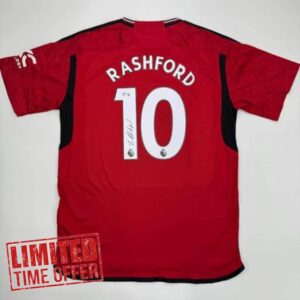 Autographed/Signed Marcus Rashford Manchester United Red Soccer Jersey Beckett BAS COA
