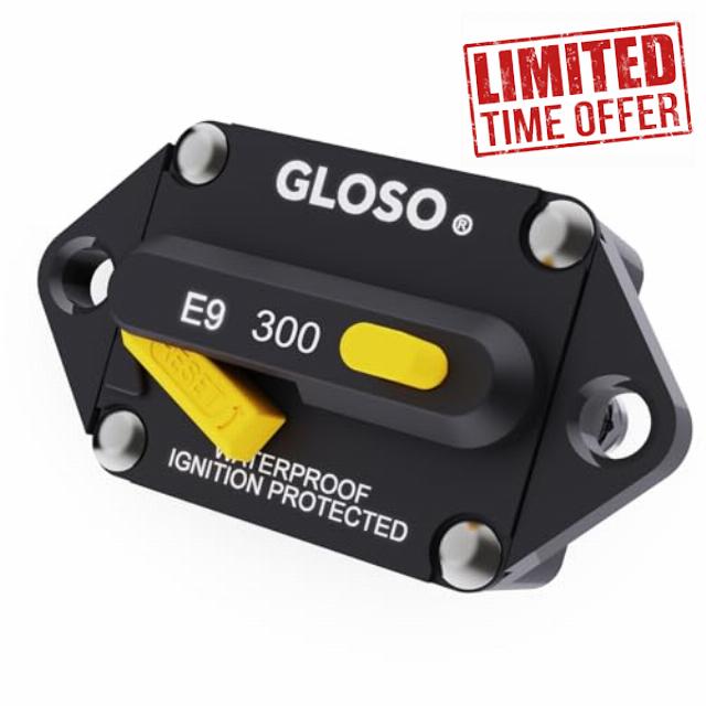 GLOSO E9F 90° Panel Mount Circuit Breaker (3/8" Stud