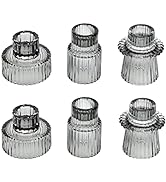HofferRuffer Clear Glass Candle Holders 2-in-1 for Taper/Tealight Candles,Candlestick Holders Set...