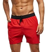 Arcweg Men's Swim Trunks Mens Board Shorts with Zipper Pockets Surfing Stretchy Beach Shorts Brea...