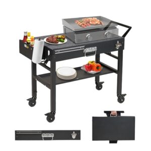 Stainless Steel Folding Grill Table with Wheels